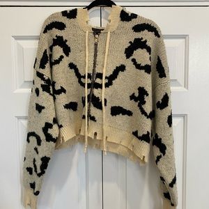 Cheetah print zip up